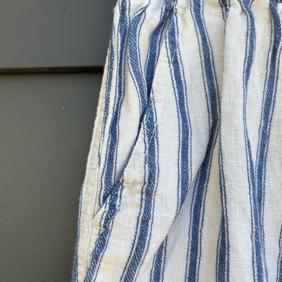 Tahari Blue and White Striped Linen Pants - M - Picture 3 of 5
